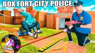 Box Fort Police Challenge Stopping Crime With Police Gadgets - 24 Hour Box Fort City Challenge Day 1