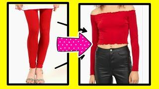 DIY:- CONVERT WASTE TO NEW TRENDY TOP FOR GIRLS DIY CLOTH 5 MINUTES CRAFT GIRLY