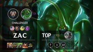 Zac Top vs Tryndamere - NA Challenger Patch 10.5