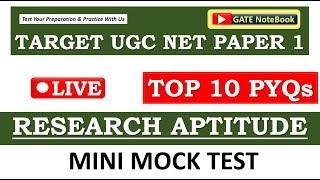 MINI MOCK TEST | TOP 10 Previous Year Questions SPECIAL | RESEARCH APTITUDE | Paper 1 - NTA UGC NET