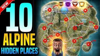 Top 10 New Hidden Places In Alpine | Free Fire Secret Places In Alpine Map | Hidden place new map