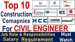 Top 10 Construction Companies in INDIA for Civil Engineers!! Must Watch #civilguruji