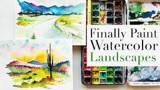 Easy Watercolor Landscape with One Brush