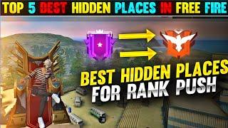 TOP 5 NEW HIDDEN PLACE IN FREE FIRE||BERMUDA 2021||RANK PUSHING HIDDEN PLACE