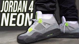 JORDAN 4 AIR MAX 95 NEON REVIEW AND ON FOOT IN 4K