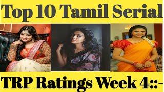 Week 4 Top 10 Tamil Serial TRP Ratings | Tamil Serial TRP Ratings 2021