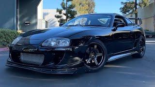 SUPRA NEW FRONT END! Carbon Fiber Splitter Install!