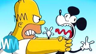 Top 10 des fois où les SIMPSON se sont MOQUÉS de DISNEY !