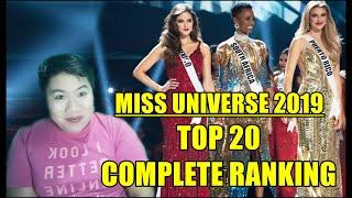 Miss Universe 2019 | TOP 20 COMPLETE RANKING