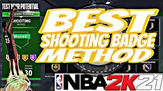 FASTEST SHOOTING BADGE METHOD NBA 2K21 NEXT GEN. GET YOUR SHOOTING BADGES IN 2 HOURS NO GLITCH.