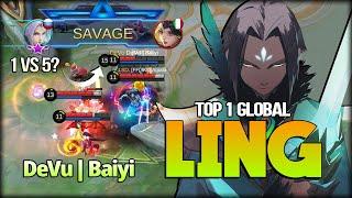 SAVAGE!! Hand Speed Level = Not Detected! 93.7% WR by DeVu | Baiyi Top 1 Global Ling - MLBB