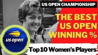 BEST WINNING PERCENTAGE % | US OPEN | Women's Tennis | Top 10 | Naomi Osaka, Margaret Court ?