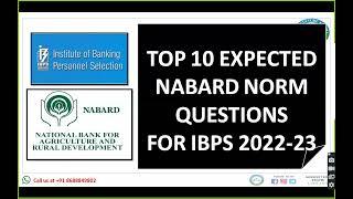 IBPS AFO 2022-23 ║ NABARD NORMS P-2 ║ TOP 10 EXPECTED QUESTIONS ║ AFO 60/60 ║ #IBPS_AFO #AFO_MAINS