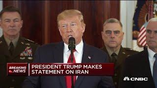 President Donald Trump: Iran appears to be standing down after missile attacks