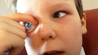 kid pulls out his eyes..