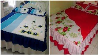 top class applic work cotton bed sheets design collection