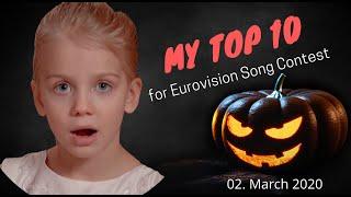 EUROVISION 2020 | MY TOP 10 (SO FAR) March 02