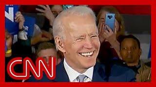 Biden takes shot at Sanders in victory speech