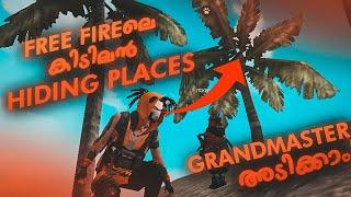 FREE FIRE top 6 hiding place Malayalam |Grand master in one week Malayalam | Free Fire hidden place