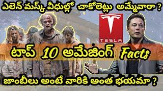 Elon Musk sold chocolates? || Zambies facts || 10 Top Amazing  Facts in Telugu|| Facts & Fun Telugu