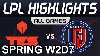 TES vs LGD Highlights ALL GAMES LPL Spring 2020 W2D7 Top Esports vs LGD Gaming LPL Highlights 2020 b