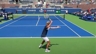 Richard Gasquet and Andy Murray Training Court Level View Tennis