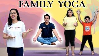 FAMILY YOGA | Flexibility and Strength | Family Fitness Challenge | Aayu and Pihu Show