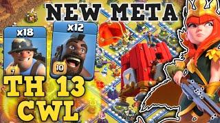 Town Hall 13 CWL Attack For 2020! Queen Charge Hogs + Miner Smashing 3 Star TH13 vs Aphelion Esport