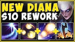 NEW SEASON 10 DIANA REWORK 100% DOES TOO MUCH DAMAGE! DIANA S10 REWORK GAMEPLAY! - League of Legends