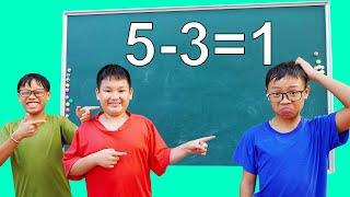 HCN Go School: Learn Color Numbers Test Math (❺ - ❸ = ② ) | Best Learn Math & Numbers School Exam