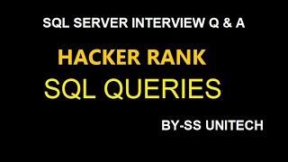 hacker rank sql server questions | SQL Server |SQL Interview Preparation | Part 46