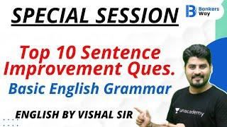 Special Session | Top 10 Sentence Improvement Ques. Basic English Grammar |English by Vishal Parihar