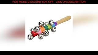 Top Rate baby 1 pcs Wooden Stick 10 Jingle Bells Rainbow Hand Shake Bell Rattles Baby Kids Children