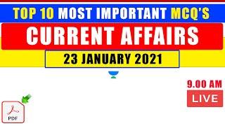 23rd January 2021: TOP 10 Current Affairs MCQs for OAS/ASO/CPSE/NTPC Exam 2020