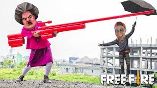Scary Teacher 3D In Real Life : Nick and Miss T Play Game Free Fire in real life | Comedy