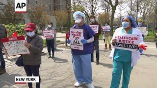 NYC nurses protest new absences policy amid pandemic