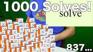 SOLVING THE RUBIK'S CUBE 1000 TIMES IN A ROW!! | Cosmic Gan XS