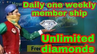 Free Diamonds/Free Weekly membership/unlimited diamonds #freediamonds