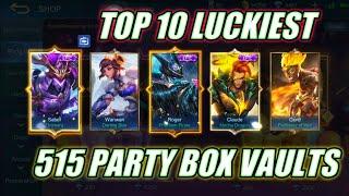 Top 10 Best 515 Party Box Vaults 《 10 Luckiest Party Box Vaults 》 Mobile Ledgends: BANG BANG