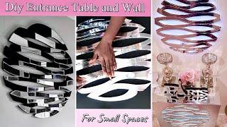 DIY TABLE AND WALL DECOR FOR SMALL SPACES! DIY TABLE WITH MATCHING WALL DECOR.