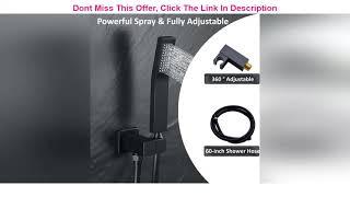 Top 10 DoBrass Black Shower System with Tub Spout, Waterfall Shower Faucet Set Complete with Pre-em