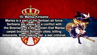 TOP 10 TOUHOU GIRLS WHO ARE WAR CRIMINALS