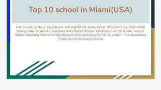 Top 10 school in Miami USA