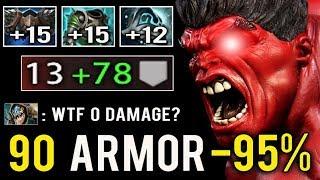 90 ARMOR CALL -95% DAMAGE Super Hulk Full Armor Build vs Right Click Team Crazy Style 7.25 Dota 2