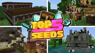 Minecraft Bedrock | TOP 5 BEST SEEDS | Exposed Dungeons & Strongholds! (PE, Xbox, PS4, Switch & W10)