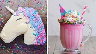 10 Amazing DIY Unicorn Dessert Recipes!! How to Make a Pink Unicorn Milkshake