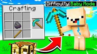 I beat MINECRAFT on BABY MODE! (9999x easier)