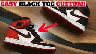 EASY AIR JORDAN 1 BLACK TOE CUSTOM! (FROM AJ1 BLOODLINE)