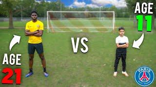 10 YEAR OLD KID vs 20 YEAR OLD FOOTBALL CHALLENGES (NEXT NEYMAR JR)