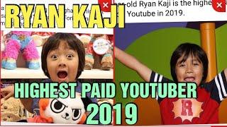 RYAN KAJI HIGHEST PAID YOUTUBER EARNS $26MILLION in 2019 ( TOP youtuber) 8 year old youtuber